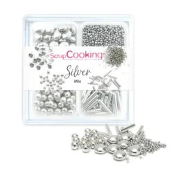 Sale SCRAPCOOKING 4 Décors en Sucre Silver Mix 68 g