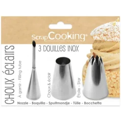 Clearance SCRAPCOOKING 3 Douilles Pâtissières pour Choux et Eclairs