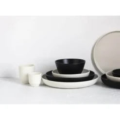 REVOL Assiette Plate Porcelaine Noire 22 cm Adélie