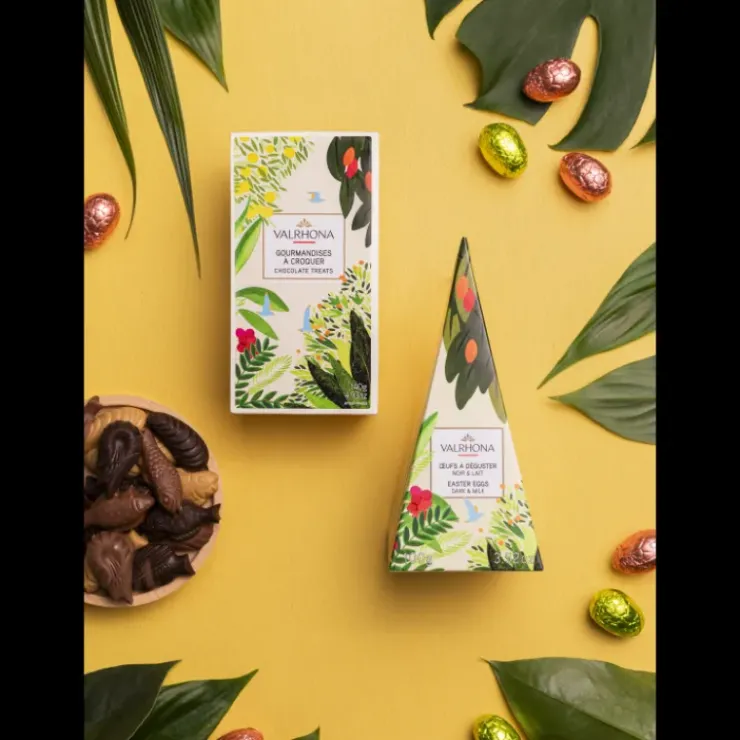Online VALRHONA Assortiment Œufs en Chocolat Noir et Lait 100 g
