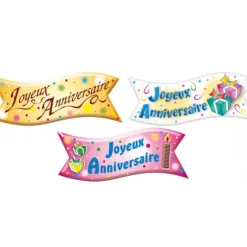 Hot MALLARD FERRIERE Banderole Azyme Joyeux Anniversaire 3 modèles (x24) Mallard Ferrière