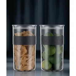 Clearance BODUM Bocal Plastique 2 L avec Couvercle (x2) PRESSO