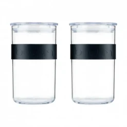 Best BODUM Bocal Plastique 1 L avec Couvercle (x2) PRESSO