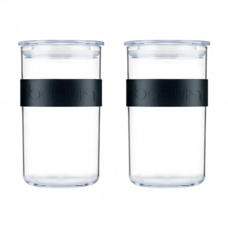 Best BODUM Bocal Plastique 1 L avec Couvercle (x2) PRESSO