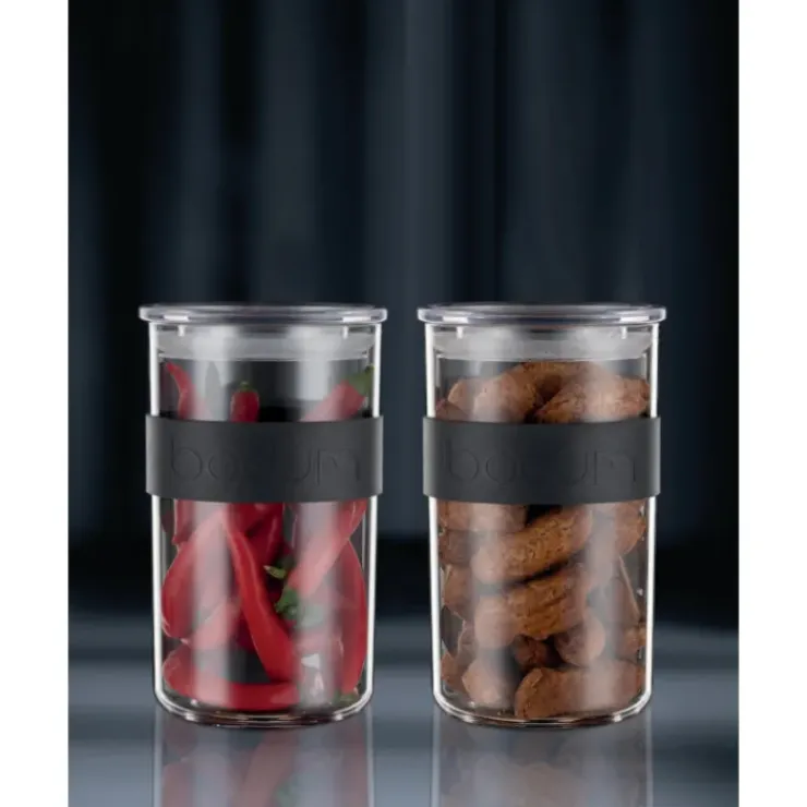 Best BODUM Bocal Plastique 1 L avec Couvercle (x2) PRESSO