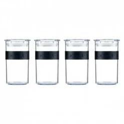 Outlet BODUM Bocal Plastique 250 ml avec Couvercle (x4) PRESSO