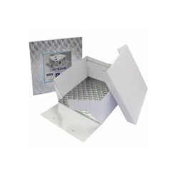 New PME Boîte à Gâteau Carré avec Support 25x25x15 cm