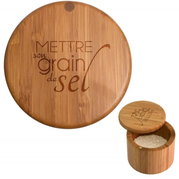 New TOTALLY BAMBOO Boîte à Sel Magnétique en Bambou