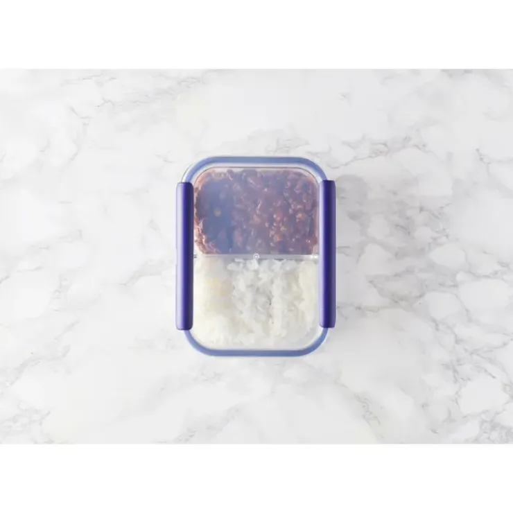 MASTRAD Boîte de Conservation Connectée avec Compartiments 1,45 L Bleu Stor'eat