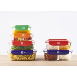 MASTRAD Boîte de Conservation Connectée avec Compartiments 1,45 L Bleu Stor'eat