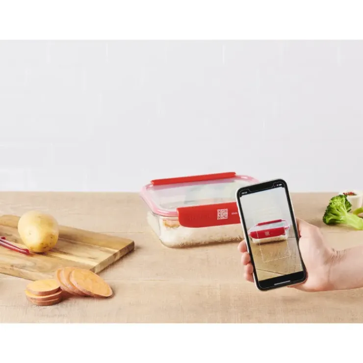 MASTRAD Boîte de Conservation Connectée avec Compartiments 1,45 L Bleu Stor'eat