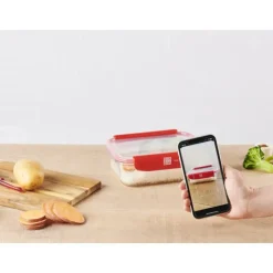 Clearance MASTRAD Boîte de Conservation Connectée 1,04 L Rouge Stor'eat