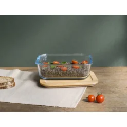 Online PEBBLY Boîte de Conservation en Verre et Bambou Rectangle 1520 ml