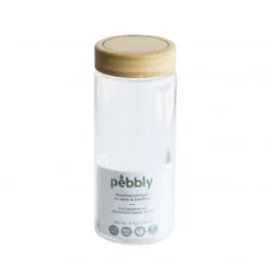 Sale PEBBLY Boîte de Conservation en Verre et Bambou Rond 850 ml