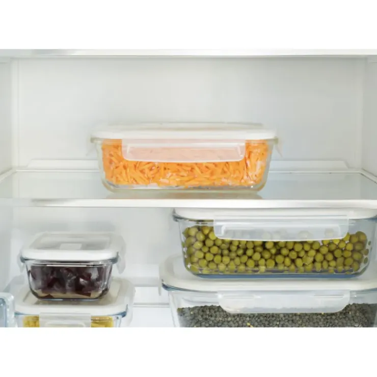 New PEBBLY Boîte de Conservation en Verre Rectangle 1 L