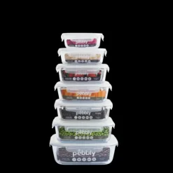 PEBBLY Boîte de Conservation en Verre Rectangle 2,25 L