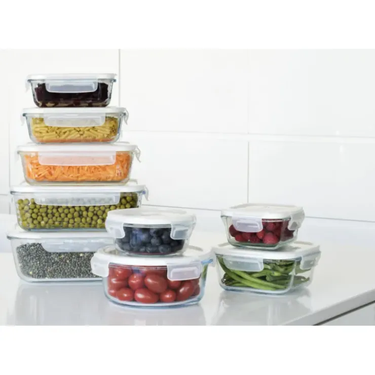 PEBBLY Boîte de Conservation en Verre Rectangle 2,25 L