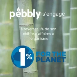 New PEBBLY Boîte de Conservation en Verre et Bambou Carré 2,2 L