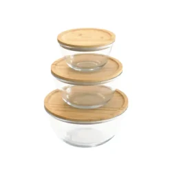 Discount PEBBLY Boîte de Conservation en Verre et Bambou Rond 770 ml