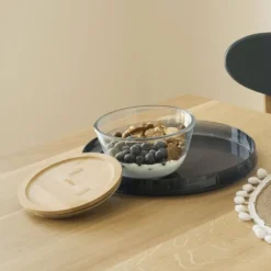 Discount PEBBLY Boîte de Conservation en Verre et Bambou Rond 770 ml