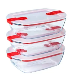 PYREX Boîte de Conservation en Verre Rectangulaire 23 x 15 cm 1,1 L Cook & Heat