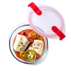 PYREX Boîte de Conservation en Verre Ronde 20 cm 1,1 L Cook & Heat