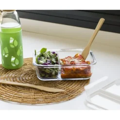 Outlet PEBBLY Boîte de Conservation en Verre avec Compartiments Rectangle 950 ml