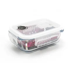 New PEBBLY Boîte de Conservation en Verre Rectangle 400 ml