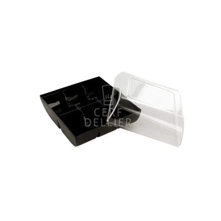 New GATODECO Boîte Noire pour 6 Macarons Gatodéco