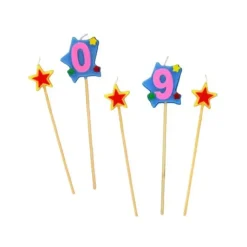 New GATODECO Bougie Chiffre 0 avec 2 bougies étoiles Gatodéco