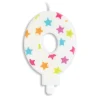 Clearance SCRAPCOOKING Bougie Chiffre 0 Blanche à Etoiles Multicolores