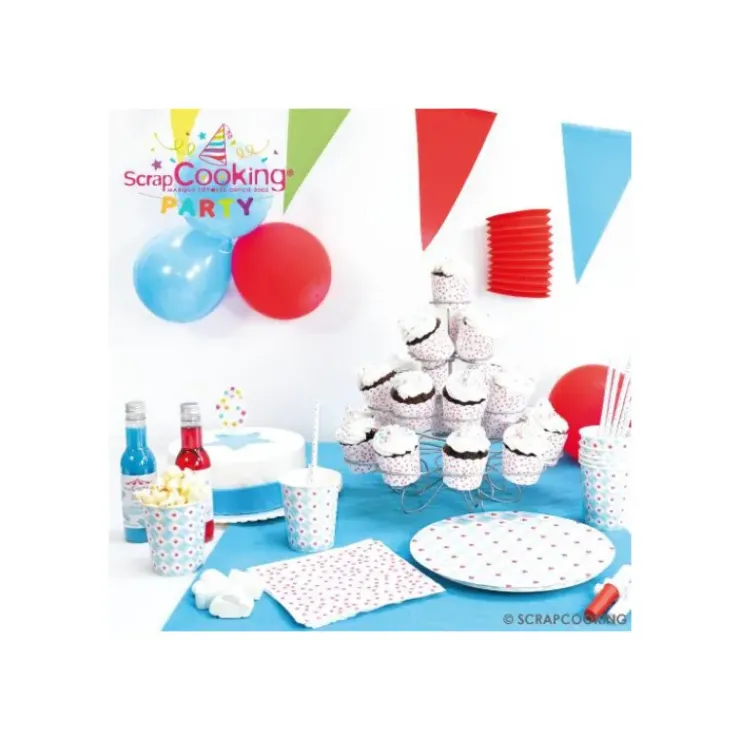 Clearance SCRAPCOOKING Bougie Chiffre 0 Blanche à Etoiles Multicolores