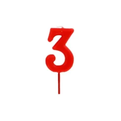 Outlet GATODECO Bougie Chiffre 3 Rouge Gatodéco