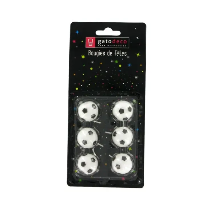 New GATODECO Bougies Ballons de Football (x6) Gatodéco