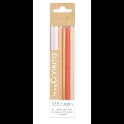 Clearance SCRAPCOOKING Bougies Longues Rose et Or 12 cm (x12)