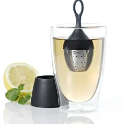 Online ADHOC Boule à Thé avec Support Noir Ø 4 cm x H 12,5 cm