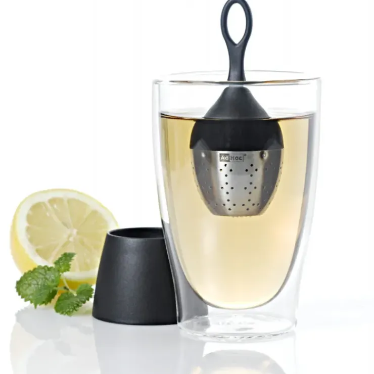 Online ADHOC Boule à Thé avec Support Noir Ø 4 cm x H 12,5 cm