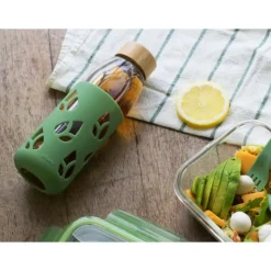 Outlet PEBBLY Bouteille en Verre avec Protection Silicone Vert 55 cl