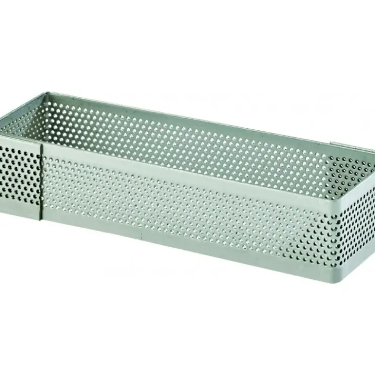 Hot MALLARD FERRIERE Cadre à Tarte Rectangle Inox Perforé 10x4 cm H.2 cm