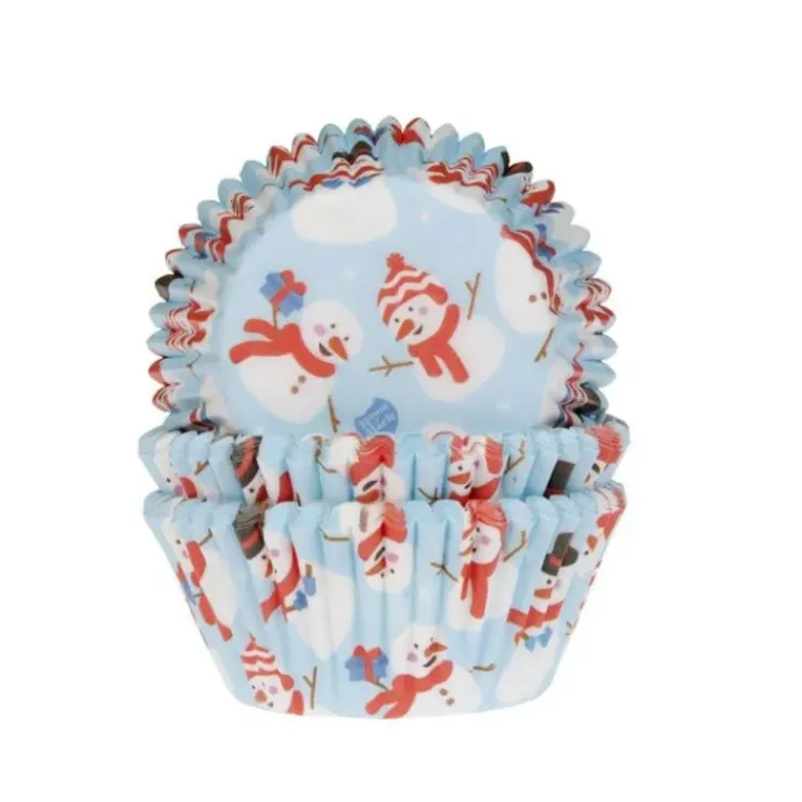 Hot HOUSE OF MARIE Caissette Cupcake Bonhomme de Neige x50