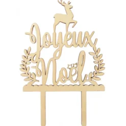 Best SCRAPCOOKING Cake Topper Bois Joyeux Noël 13cm