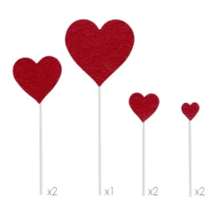 Sale PATISDECOR Cake Topper Cœurs Rouges (x7) Patisdécor