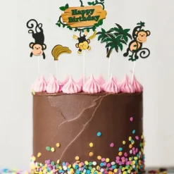 New PATISDECOR Cake Topper Happy Birthday Singes (x5) Patisdécor