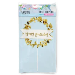 Discount PATISDECOR Cake Topper Happy Birthday Couronne Dorée Patisdécor