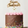 New PATISDECOR Cake Topper Joyeux Anniversaire Doré Patisdécor