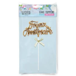 New PATISDECOR Cake Topper Joyeux Anniversaire Doré Patisdécor