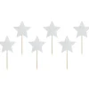 Hot PARTYDECO Cake Toppers Étoiles Argent (x6)