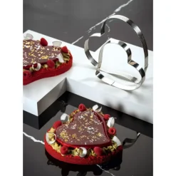 Clearance PAVONI Cercle à Entremets Coeur Inox Micro-perforé 18 x 17 cm x H 3,5 cm