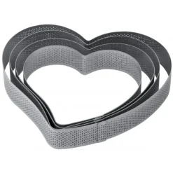 Discount PAVONI Cercle à Entremets Coeur Inox Micro-perforé 20,5 x 19 cm x H 3,5 cm
