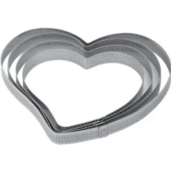 Best PAVONI Cercle à Tarte Coeur Inox Micro-perforé 22,5 x 21 cm x H 2 cm
